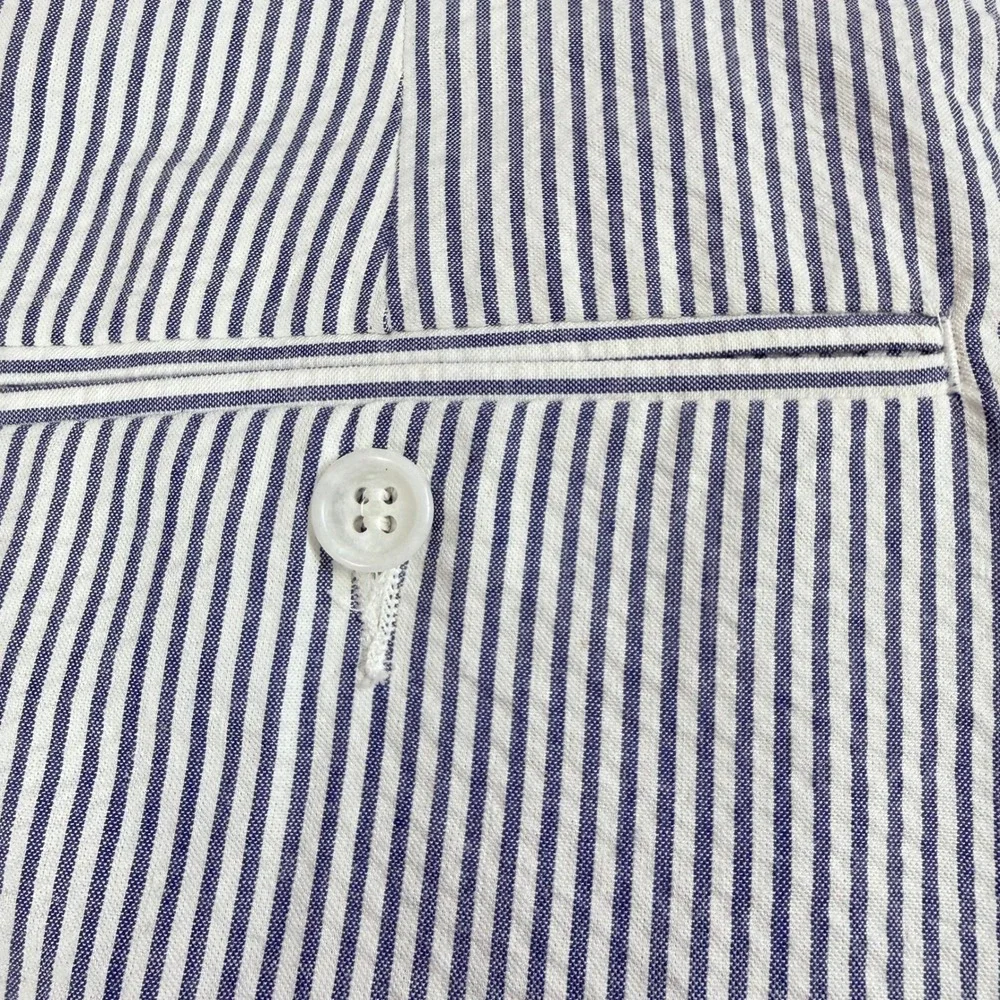 Mens Striped Pleated Dress Pants Navy White‎ Classic Fit Casual Formal